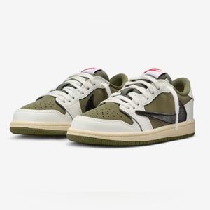 Nike Jordan 1 Retro Low OG SP x Travis Scott Medium Olive Size 1 Youth NWOB